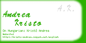 andrea kristo business card